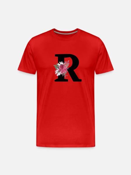 Letter r floral - Men's Premium Organic T-Shirt - red