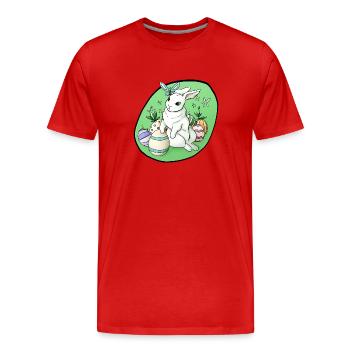 Osterhase - Männer Premium Bio T-Shirt - Rot - Vorne - Damien (186cm)