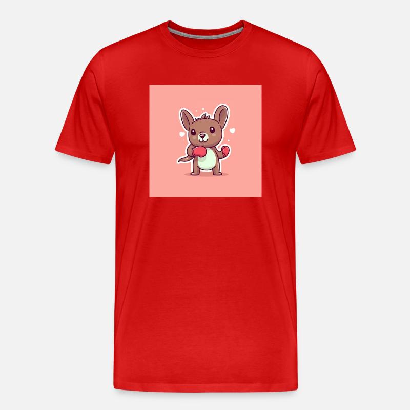 Süßes Känguru mit Box Handschuhen - Männer Premium Bio T-Shirt - Rot