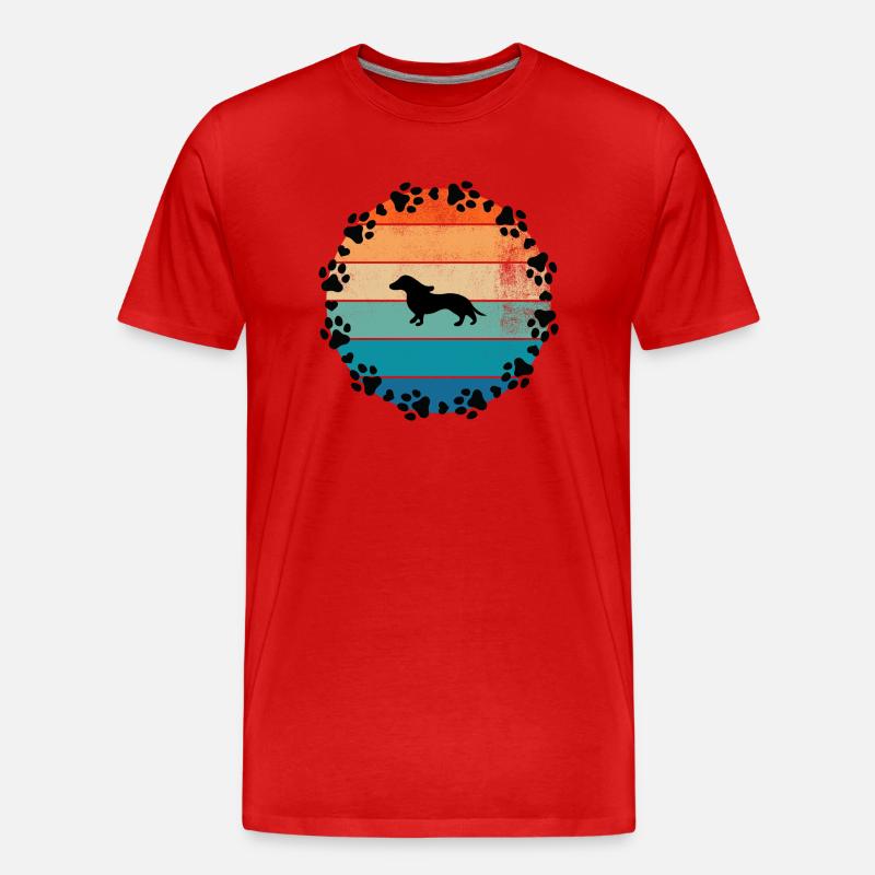 Hunde Sonne Beagle - Männer Premium Bio T-Shirt - Rot