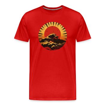 Grosse vague - T-shirt bio Premium Homme - rouge - Devant - Damien (186cm)