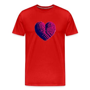 Valentine's Day Mother's Day Wedding Love Engagement - Men's Premium Organic T-Shirt - red - Front - Damien (186cm)
