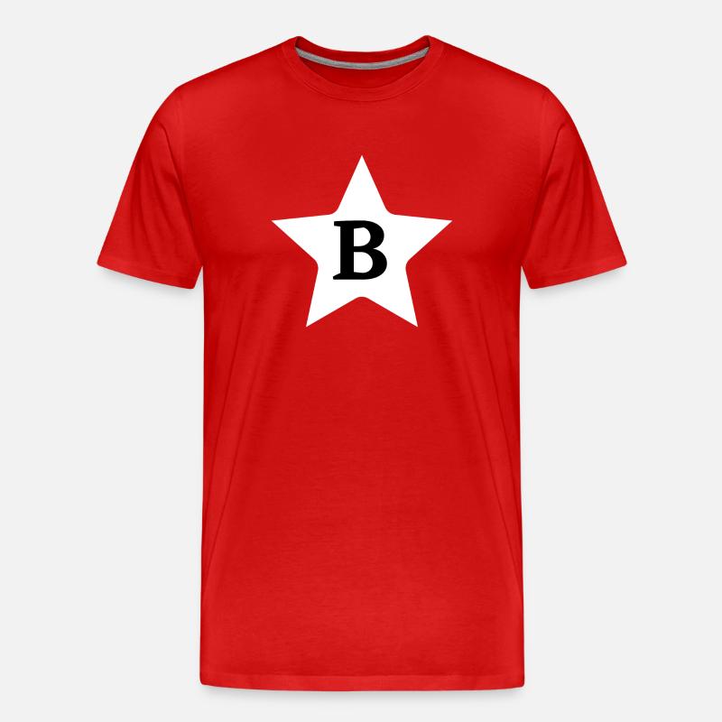 Buchstabe b Stern - Männer Premium Bio T-Shirt - Rot