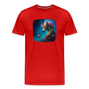Mystical fantasy unicorn hybrid unicorn eagle - Men's Premium Organic T-Shirt - red - Front - Damien (186cm)