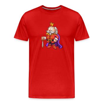 Cartoon-König - Männer Premium Bio T-Shirt - Rot - Vorne - Damien (186cm)