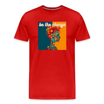 Soyez le changement - T-shirt bio Premium Homme - rouge - Devant - Damien (186cm)