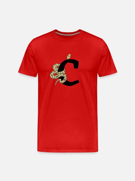 Letter c snake - Men's Premium Organic T-Shirt - red