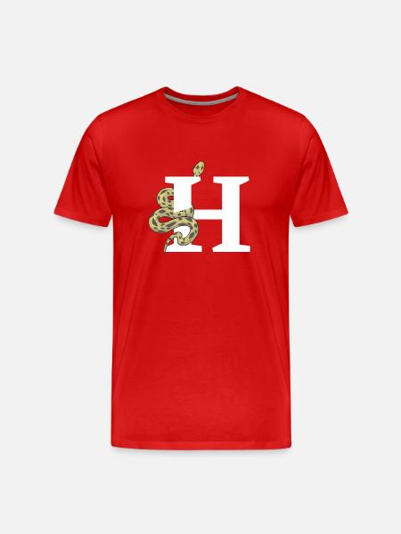 Letter h snake - Men's Premium Organic T-Shirt - red