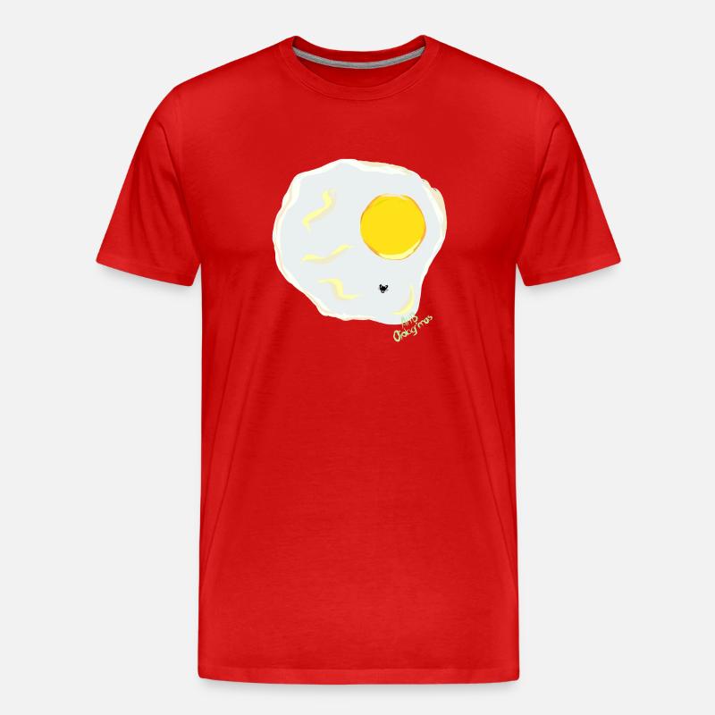 FRIED EGG v fly - Men's Premium Organic T-Shirt - red