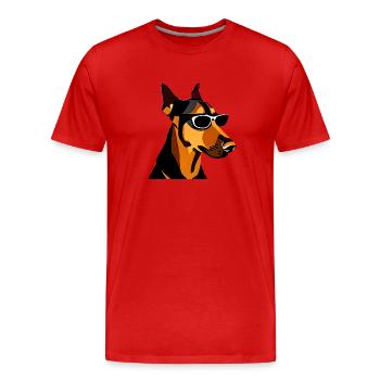 Chien Propriétaire Chiens Terrier Propriétaire de chien - T-shirt bio Premium Homme - rouge - Devant - Damien (186cm)