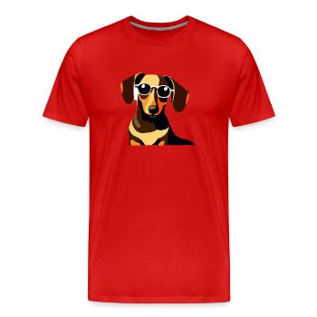 Propriétaire de chien Terrier Chien Chien Propriétaire de chien - T-shirt bio Premium Homme - rouge - Devant - Damien (186cm)