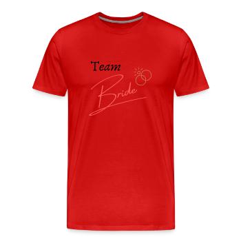 "Team Bride pour enterrement vie de jeune fille" - T-shirt bio Premium Homme - rouge - Devant - Damien (186cm)