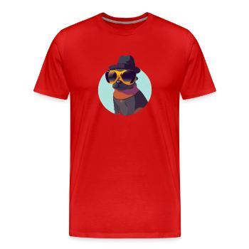 Chien Propriétaire Chiens Terrier Propriétaire de chien - T-shirt bio Premium Homme - rouge - Devant - Damien (186cm)