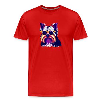 Chien Terrier Propriétaire de chien Chien Propriétaire Chiens - T-shirt bio Premium Homme - rouge - Devant - Damien (186cm)