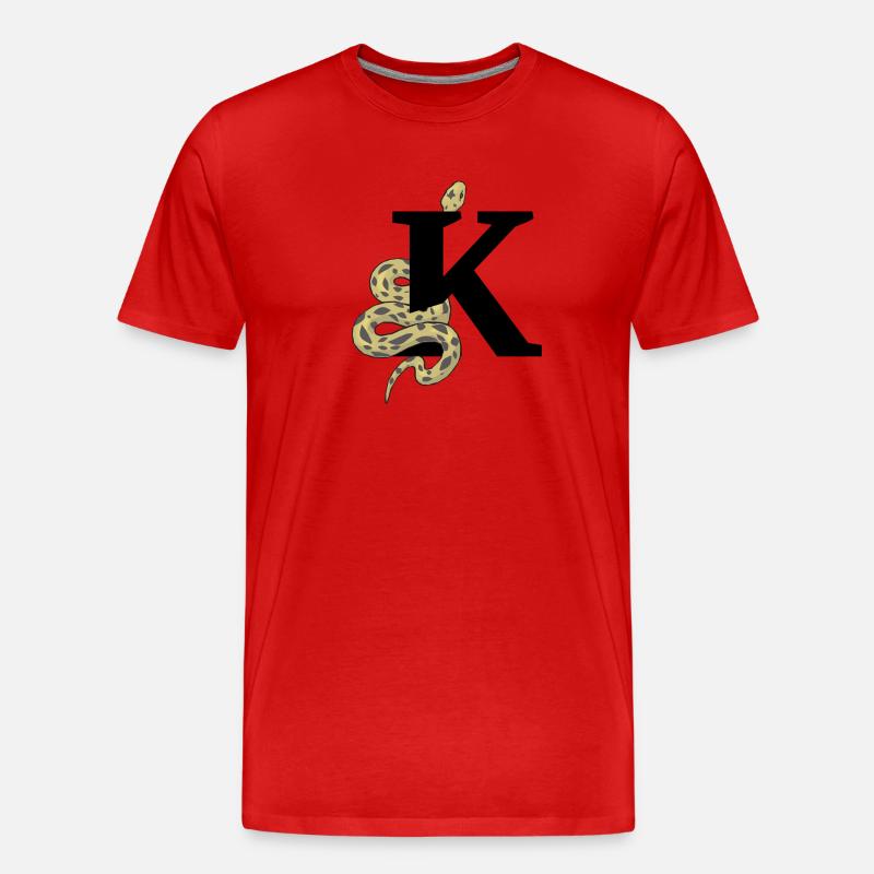 Buchstabe k Schlange - Männer Premium Bio T-Shirt - Rot