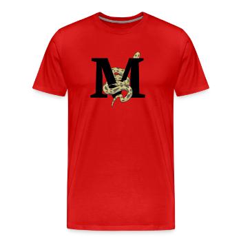 Buchstabe m Schlange - Männer Premium Bio T-Shirt - Rot - Vorne - Damien (186cm)