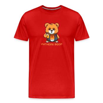 father beer - Männer Premium Bio T-Shirt - Rot - Vorne - Damien (186cm)