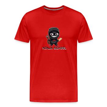 École Ninja - T-shirt bio Premium Homme - rouge - Devant - Damien (186cm)