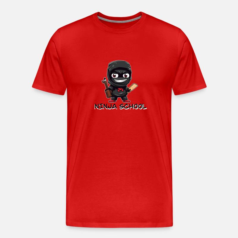 school ninja - Männer Premium Bio T-Shirt - Rot