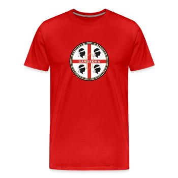 Sardinia emblem - Men's Premium Organic T-Shirt - red - Front - Damien (186cm)