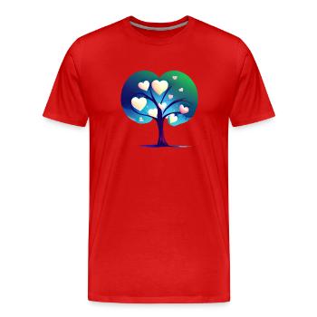 Valentine's Day Wedding Love Engagement Mother's Day - Men's Premium Organic T-Shirt - red - Front - Damien (186cm)