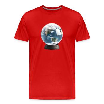Gefangen in einer Schneekugel - Männer Premium Bio T-Shirt - Rot - Vorne - Damien (186cm)