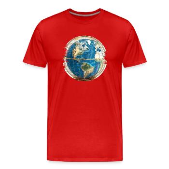 Wir sind im goldenen Käfig gefangen - Männer Premium Bio T-Shirt - Rot - Vorne - Damien (186cm)