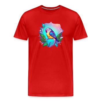Cockatiel Budgie Bird Bird Bird Owner - Men's Premium Organic T-Shirt - red - Front - Damien (186cm)