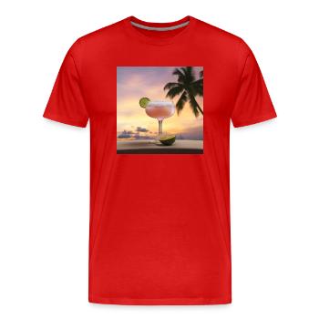 Cocktail 2 Gift - Men's Premium Organic T-Shirt - red - Front - Damien (186cm)