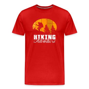 Hiking Adventure - Männer Premium Bio T-Shirt - Rot - Vorne - Damien (186cm)