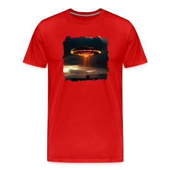 UFO sightings on the rise - Men's Premium Organic T-Shirt - red - Front - Damien (186cm)