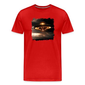 Le gouvernement américain montre des vidéos d’ovnis - T-shirt bio Premium Homme - rouge - Devant - Damien (186cm)