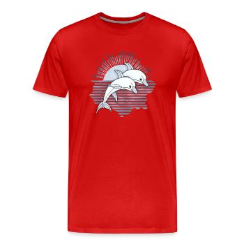 Delphine - Männer Premium Bio T-Shirt - Rot - Vorne - Damien (186cm)