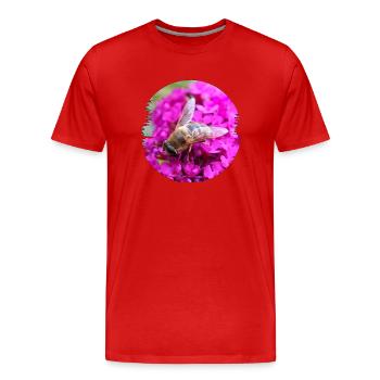Without insects there is no pollination - Men's Premium Organic T-Shirt - red - Front - Damien (186cm)