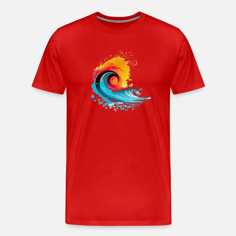 SummerWave X1 - Männer Premium Bio T-Shirt - Rot