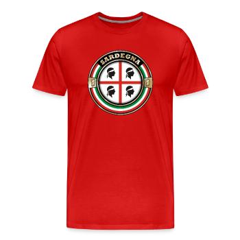 Sardinia emblem - Men's Premium Organic T-Shirt - red - Front - Damien (186cm)
