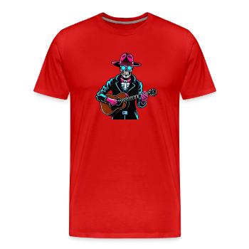 skeleton guitar top - T-shirt bio Premium Homme - rouge - Devant - Damien (186cm)