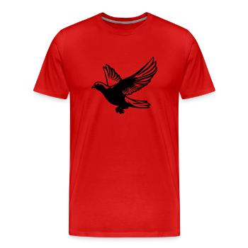 Taube im Flug mit Flügeln - Männer Premium Bio T-Shirt - Rot - Vorne - Damien (186cm)