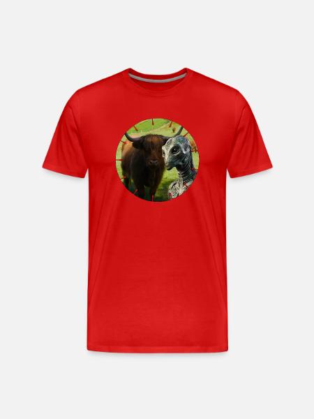 Alien fell into the camera ? - Men's Premium Organic T-Shirt - red