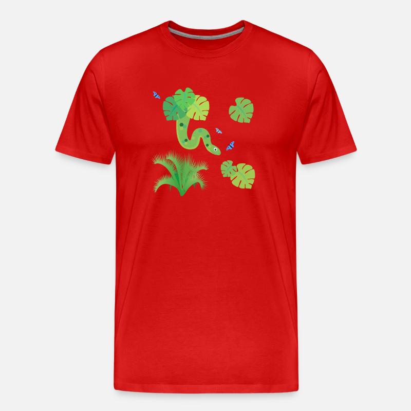 Dschungelfieber - Männer Premium Bio T-Shirt - Rot
