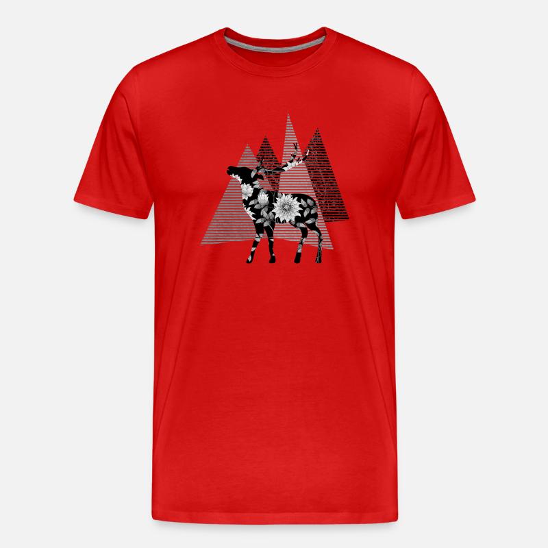 Hirsch - Männer Premium Bio T-Shirt - Rot