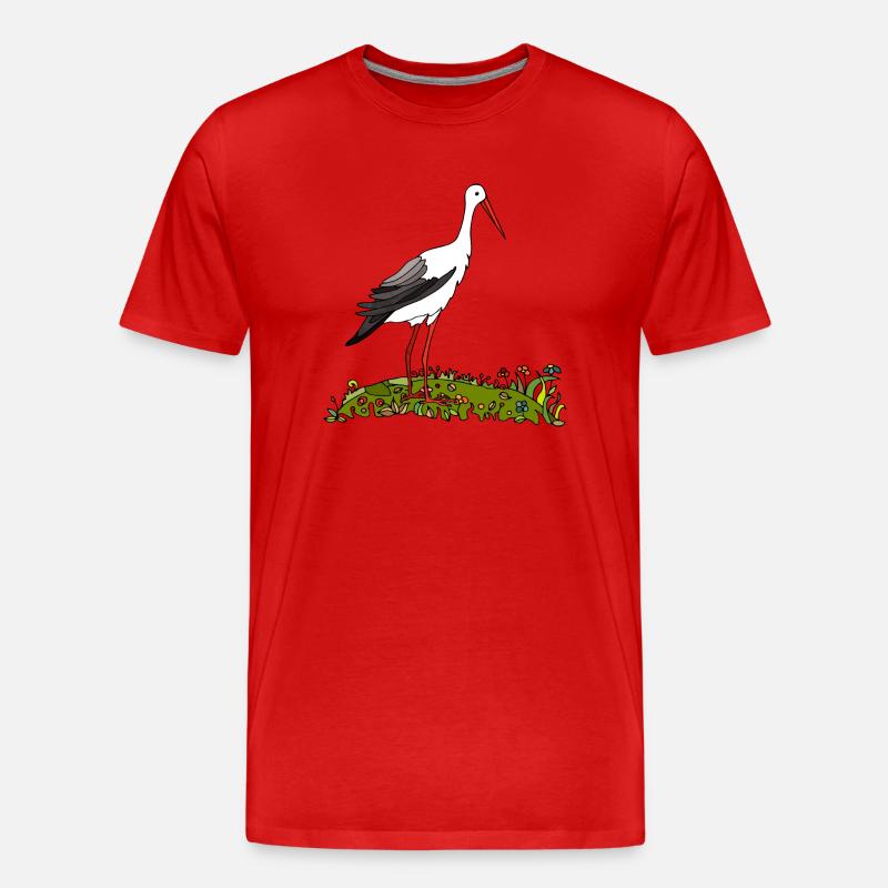 Storchenvogel - Männer Premium Bio T-Shirt - Rot