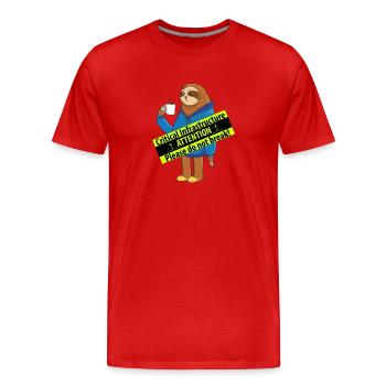 Coffee cups as critical infrastructure - Men's Premium Organic T-Shirt - red - Front - Damien (186cm)
