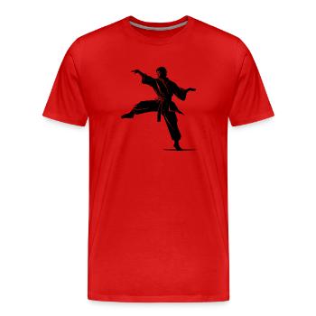 Karate Kampfsport Karatekämpfer Wettkampf - Männer Premium Bio T-Shirt - Rot - Vorne - Damien (186cm)