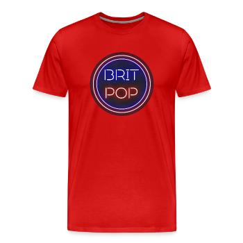 BRIT POP - Men's Premium Organic T-Shirt - red - Front - Damien (186cm)