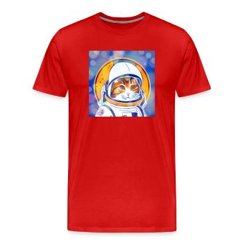 Astro-Katze - Männer Premium Bio T-Shirt - Rot - Vorne - Damien (186cm)