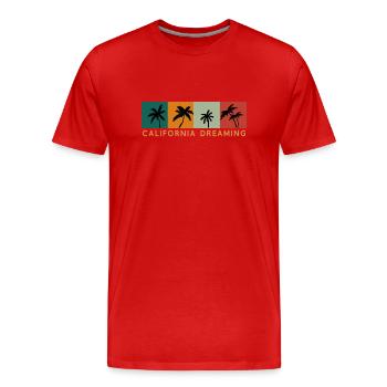 Kalifornien träumt - Männer Premium Bio T-Shirt - Rot - Vorne - Damien (186cm)
