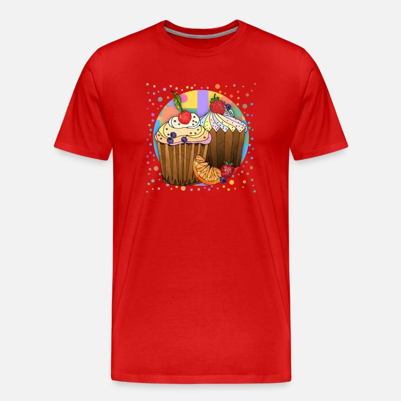Kuchen - Männer Premium Bio T-Shirt - Rot