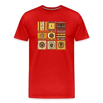 Folklore africain - T-shirt bio Premium Homme - rouge - Devant - Damien (186cm)