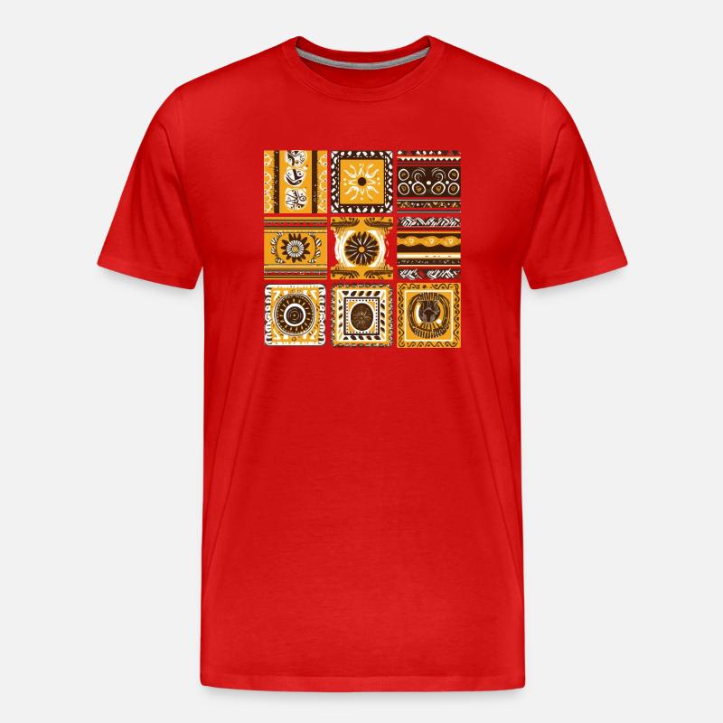 Afrikanische Folklore - Männer Premium Bio T-Shirt - Rot